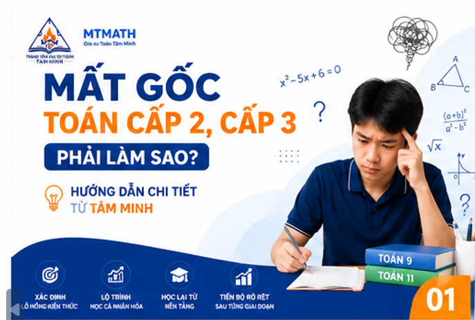 Mất gốc Toán cấp 2, cấp 3 phải làm sao? Lộ trình lấy lại căn bản từ A–Z